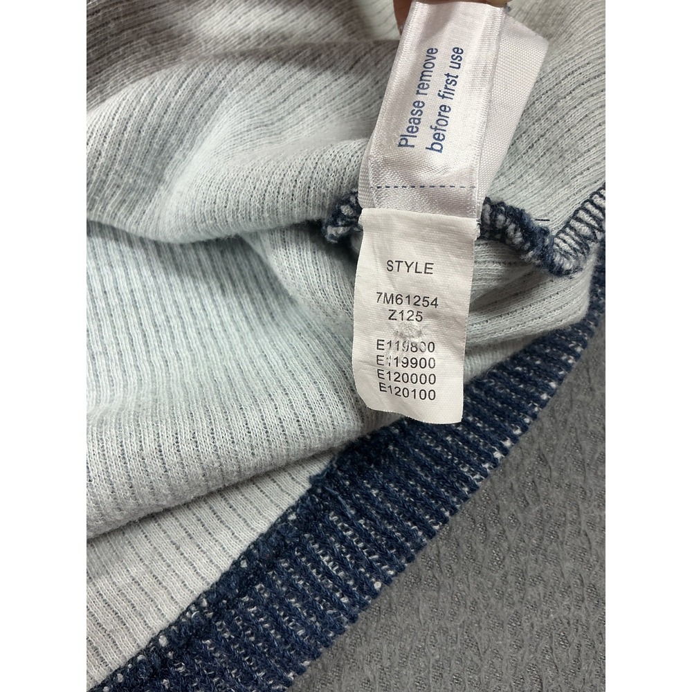 Lucky Brand Sweater Mens L Blue Henley Mock Neck Button Pocket Knit Lightweight - Picture 5 of 10